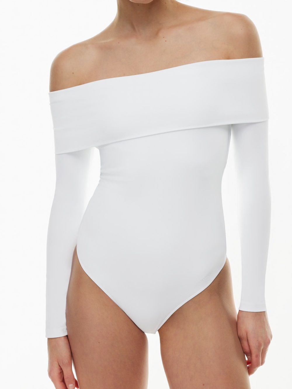 Aritzia white contour deco bodysuit longsleeve